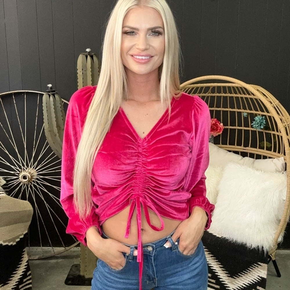 Elegant Fuchsia Velvet Blouse